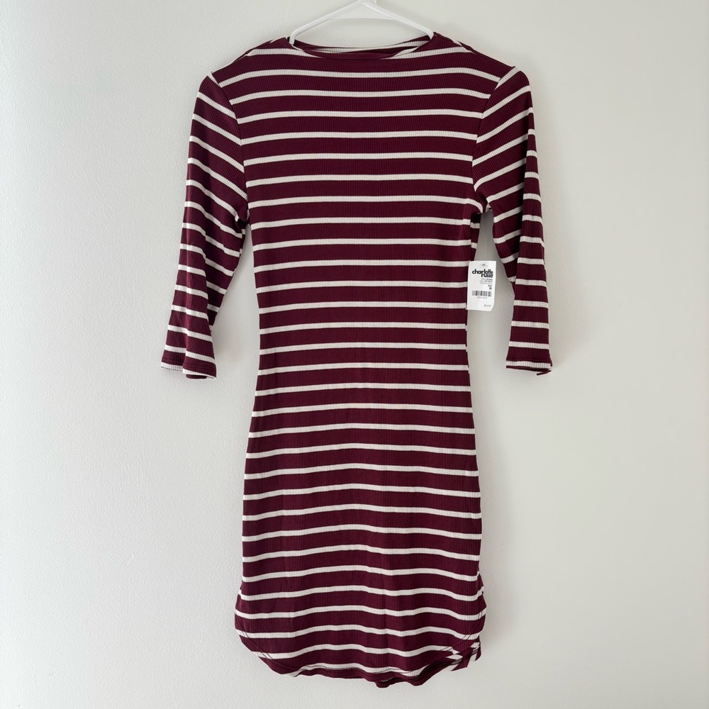 burgundy and white charlotte russe striped dress